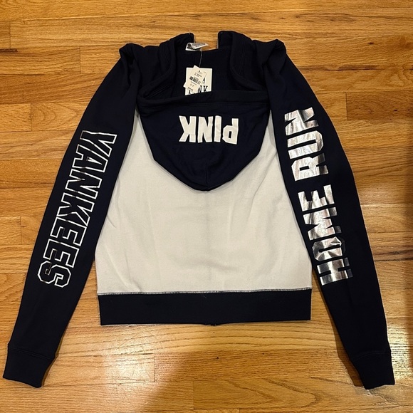 PINK Victoria's Secret Navy and White MLB Hoodie - Picture 3 of 3